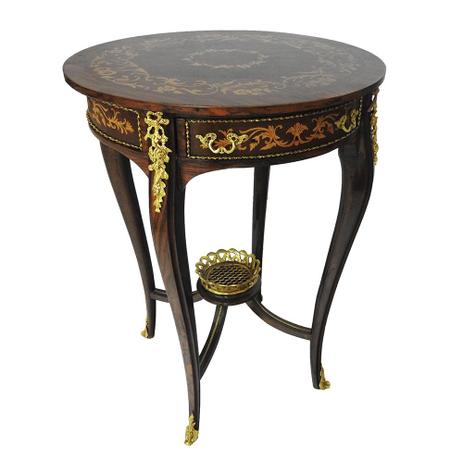 Mesa Auxiliar em Madeira Marchetado Apliques em Bronze - Prime home decor Menor preço em Mesa Auxiliar em Madeira Marchetado Apliques em Bronze - Prime home decor