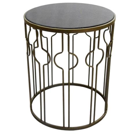 Mesa Auxiliar em Metal com Tampo em Mármore 60 x 50 Cm - Prime home decor Menor preço em Mesa Auxiliar em Metal com Tampo em Mármore 60 x 50 Cm - Prime home decor