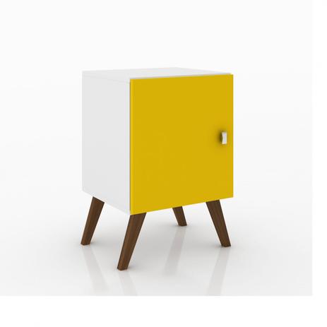 Mesa Auxiliar Lateral 1 Porta Retrô RT 3012 Movelbento Amarelo Menor preço em Mesa Auxiliar Lateral 1 Porta Retrô RT 3012 Movelbento Amarelo