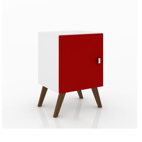 Mesa Auxiliar Lateral 1 Porta Retrô RT 3012 Movelbento Vermelho Menor preço em Mesa Auxiliar Lateral 1 Porta Retrô RT 3012 Movelbento Vermelho
