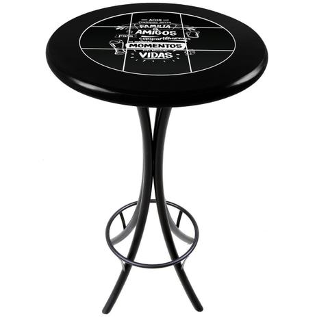 Mesa bistro alta preta redonda para sacada, área gourmet - Familia e amigos - Empório Tambo Menor preço em Mesa bistro alta preta redonda para sacada, área gourmet - Familia e amigos - Empório Tambo