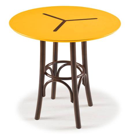 Menor preço em Mesa Bistro Opzione Baixa Cor Imbuia Com Amarelo - 29041 - Sun house