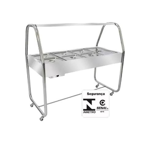 Mesa Buffet Self-Service Venâncio para Aquecimento 8 Cubas Termos Cromada EA8TC 220v Menor preço em Mesa Buffet Self-Service Venâncio para Aquecimento 8 Cubas Termos Cromada EA8TC 220v