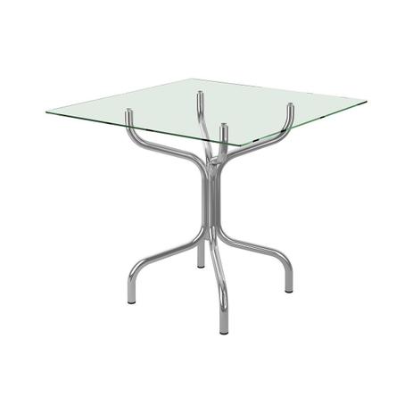 Mesa Carraro 393 c/Tampo Vidro 80x80x0,06cm Cromada Menor preço em Mesa Carraro 393 c/Tampo Vidro 80x80x0,06cm Cromada