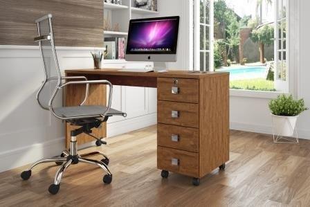 Mesa Computador Office Dubai Amêndoa - Lukaliam Menor preço em Mesa Computador Office Dubai Amêndoa - Lukaliam