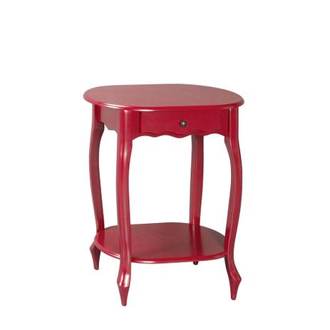 Mesa de Apoio 1 Gaveta Oval Pés Luis Xv Vermelho - Wood prime - my Menor preço em Mesa de Apoio 1 Gaveta Oval Pés Luis Xv Vermelho - Wood prime - my