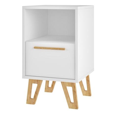 Menor preço em Mesa de Apoio Lateral Edge BM91 1 Gaveta Branco/Pinus - BRV
