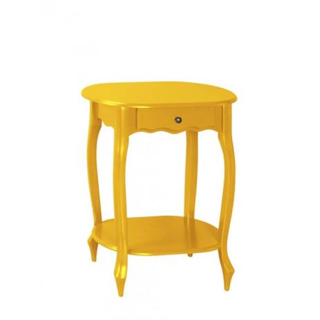 Mesa de Apoio Oval Pés Luiz Xv - Tommy Design - Amarelo Menor preço em Mesa de Apoio Oval Pés Luiz Xv - Tommy Design - Amarelo