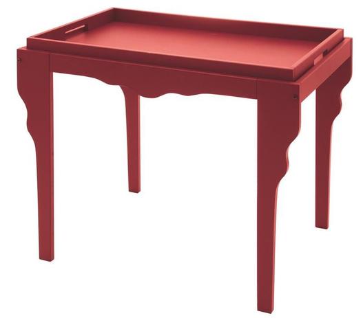 Mesa de Apoio Retrô Vermelha com Bandeja de Madeira - Mesa de apoio - Tramontina Menor preço em Mesa de Apoio Retrô Vermelha com Bandeja de Madeira - Mesa de apoio - Tramontina