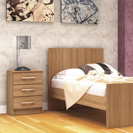 Menor preço em Mesa de Cabeceira 3 Gavetas Maxi Evidência Móveis Demolição