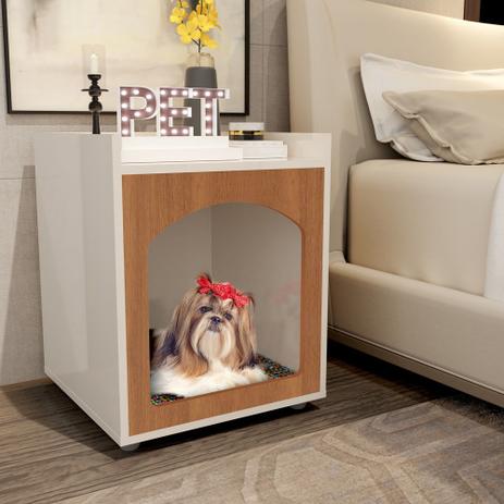 Mesa de Cabeceira com Casinha para Cachorro Gato Pet - Off White / Madeira Freijo - Ofertamo é boa?