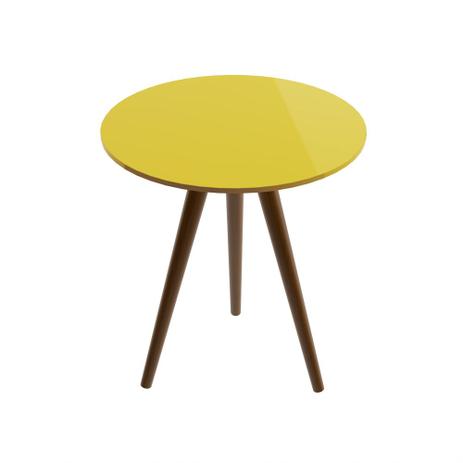 Mesa De Canto Pequena Trevalla 40cm Com Pés Amarela é ruim? Mesa De Canto Pequena Trevalla 40cm Com Pés Amarela é boa?