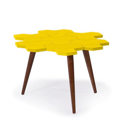 Mesa de Centro Colméia 329 Cacau/Amarelo - Máxima móveis Menor preço em Mesa de Centro Colméia 329 Cacau/Amarelo - Máxima móveis