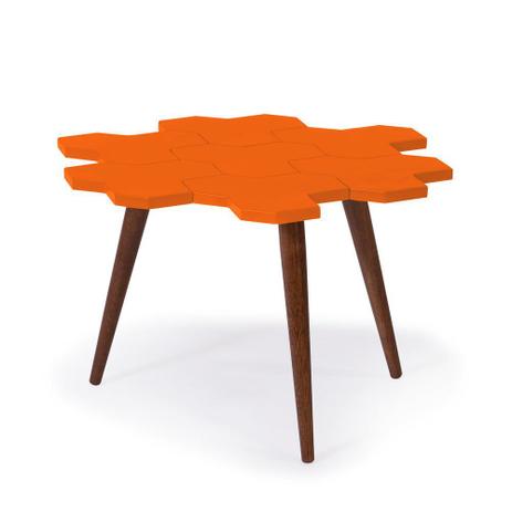 Mesa de Centro Colméia 329 Cacau/Laranja Novo - Máxima móveis Menor preço em Mesa de Centro Colméia 329 Cacau/Laranja Novo - Máxima móveis