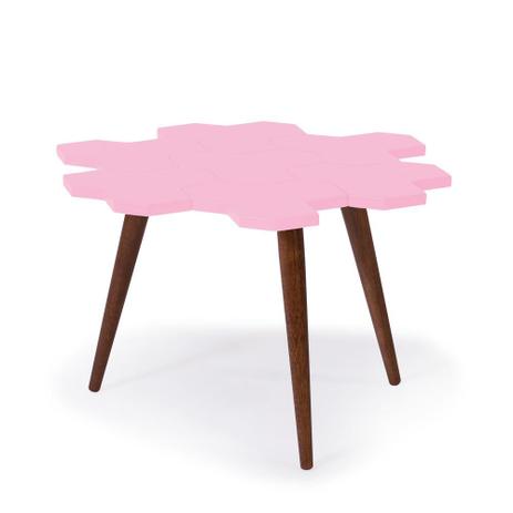Mesa de Centro Colméia 329 Cacau/Rosa Cristal - Máxima móveis Menor preço em Mesa de Centro Colméia 329 Cacau/Rosa Cristal - Máxima móveis