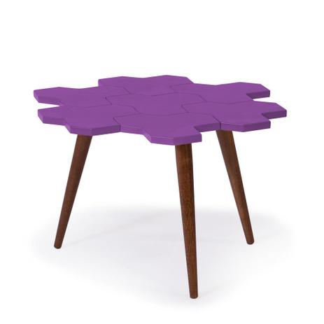 Mesa de Centro Colméia 329 Cacau/Roxo - Máxima móveis Menor preço em Mesa de Centro Colméia 329 Cacau/Roxo - Máxima móveis