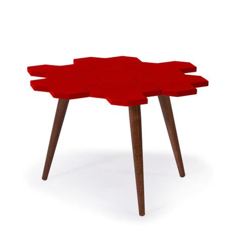 Mesa de Centro Colméia 329 Cacau/Vermelho - Máxima móveis Menor preço em Mesa de Centro Colméia 329 Cacau/Vermelho - Máxima móveis