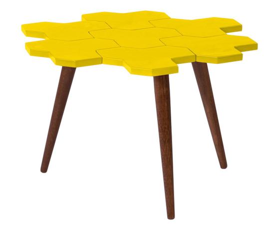 Mesa de centro colmeia - amarela - Maxima Menor preço em Mesa de centro colmeia - amarela - Maxima