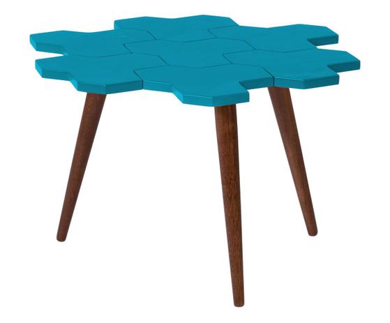 Mesa de centro colmeia - azul - Maxima Menor preço em Mesa de centro colmeia - azul - Maxima