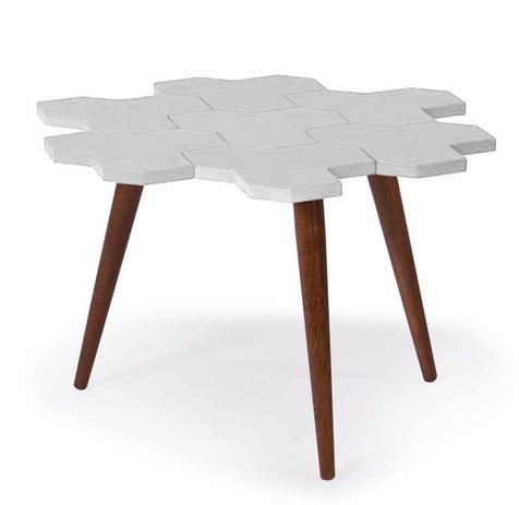 Mesa de Centro Colmeia Com Favos Cacau/Branco - 21077 - Sun house Menor preço em Mesa de Centro Colmeia Com Favos Cacau/Branco - 21077 - Sun house