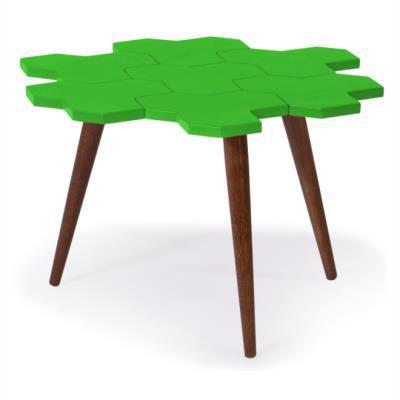 Mesa de centro colméia com tampo verde claro laqueado e estrutura madeira maciça - Máxima Menor preço em Mesa de centro colméia com tampo verde claro laqueado e estrutura madeira maciça - Máxima