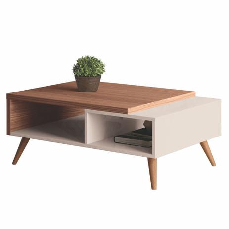 Menor preço em Mesa De Centro Decorativa Ágata Nature Off White Pés Palito - Lyam Decor