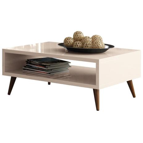 Menor preço em Mesa De Centro Decorativa Lara Off White Pés Palito - LymDecor