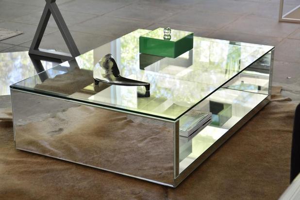 Mesa de Centro Espelhada com Tampo de Vidro - Quadrada - Decore pronto Menor preço em Mesa de Centro Espelhada com Tampo de Vidro - Quadrada - Decore pronto