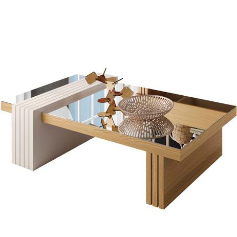 Mesa de Centro Espelhada Sala de Estar Lord Freijó Off White - Lyam Decor Menor preço em Mesa de Centro Espelhada Sala de Estar Lord Freijó Off White - Lyam Decor