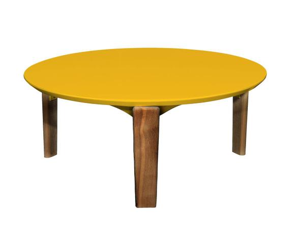 Mesa De Centro Hortencia G Metal C/ MDF Amarelo - 26890 - Sun house Menor preço em Mesa De Centro Hortencia G Metal C/ MDF Amarelo - 26890 - Sun house