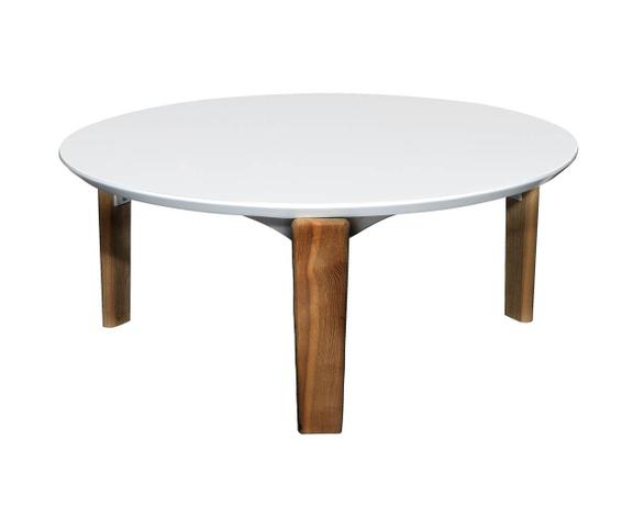 Mesa de Centro Hortencia Grande Tampo em MDF Branco com Base Madeira - 26891 - Sun house Menor preço em Mesa de Centro Hortencia Grande Tampo em MDF Branco com Base Madeira - 26891 - Sun house