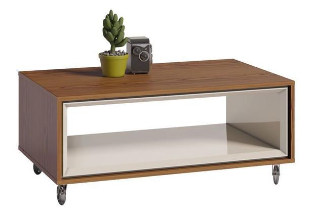 Mesa de Centro Ópera Off White com Freijó - Imcal Móveis Menor preço em Mesa de Centro Ópera Off White com Freijó - Imcal Móveis
