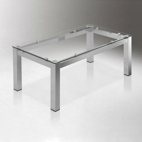 Mesa de Centro Para Sala Aço Cromado Com Tampo de Vidro Vega - Pelaio Moveis Menor preço em Mesa de Centro Para Sala Aço Cromado Com Tampo de Vidro Vega - Pelaio Moveis
