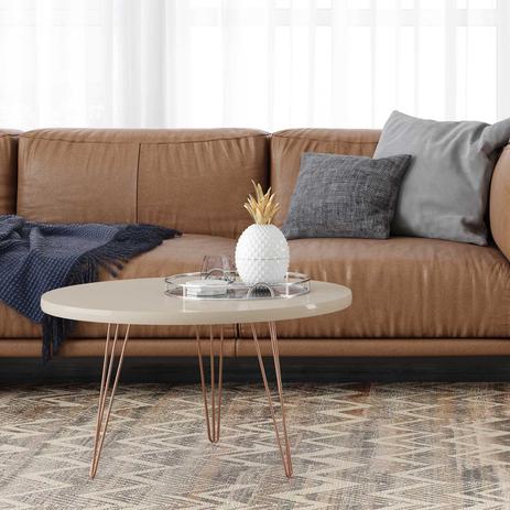 Mesa De Centro Patrimar Evolution Redonda Pés Metálicos Off White - Patrimar móveis é boa?