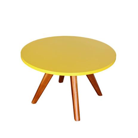 Mesa de Centro Redonda Espanha com Pés Palito - Amarelo - Deiss é boa?