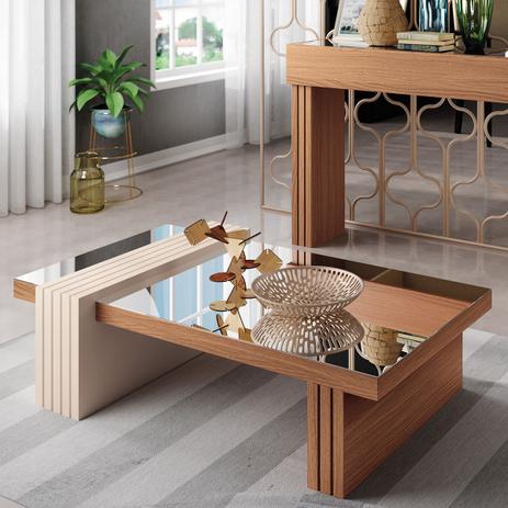 Mesa De Centro Retangular Luna HB Móveis Tampo Espelhado Menor preço em Mesa De Centro Retangular Luna HB Móveis Tampo Espelhado