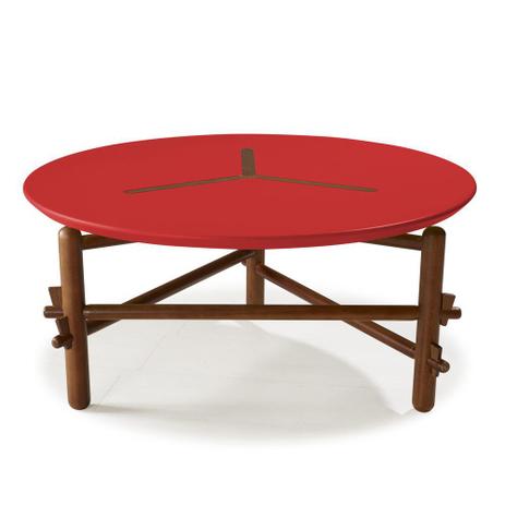 Mesa de Centro Twist 761 Cacau/Vermelho - Máxima móveis Menor preço em Mesa de Centro Twist 761 Cacau/Vermelho - Máxima móveis