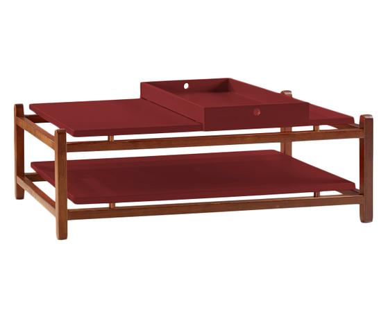 Mesa de Centro Uno - Bordô - Maxima Menor preço em Mesa de Centro Uno - Bordô - Maxima