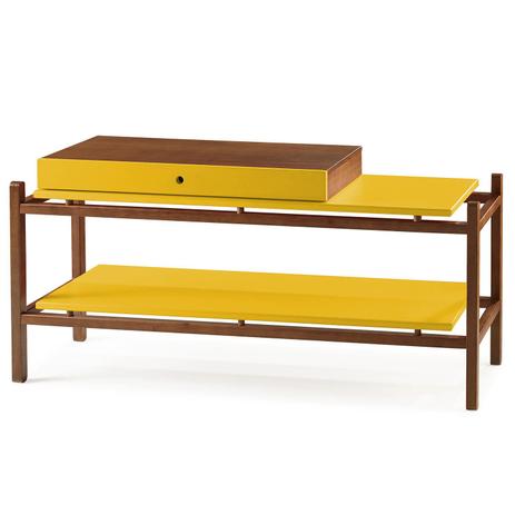 Mesa de Centro Uno Maxima Cacau/Amarelo Menor preço em Mesa de Centro Uno Maxima Cacau/Amarelo
