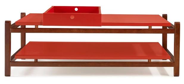 Mesa de Centro Uno Vermelho - Tommy Design Menor preço em Mesa de Centro Uno Vermelho - Tommy Design