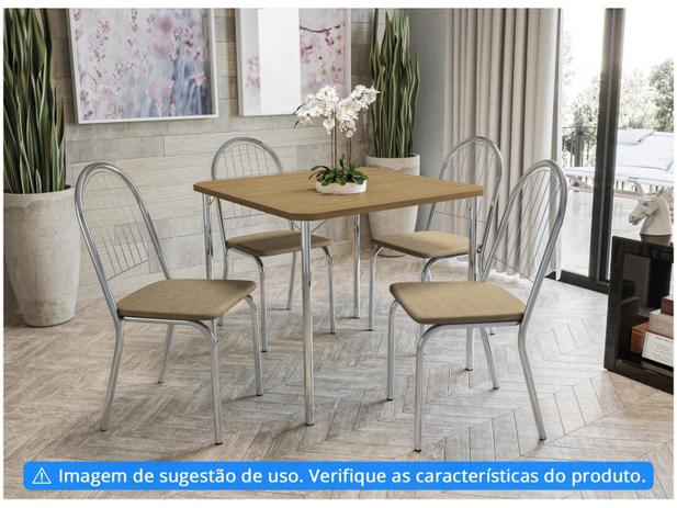 Mesa de Cozinha 4 Cadeiras Quadrada Crome Jade – Kappesberg