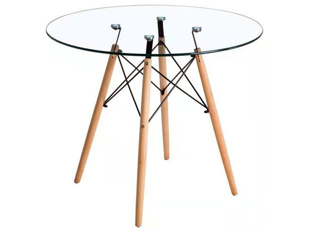 Mesa de Cozinha Redonda Tampo de Vidro Pés Palito - Travel Max Eames UT103045 é ruim? Mesa de Cozinha Redonda Tampo de Vidro Pés Palito - Travel Max Eames UT103045 é boa?
