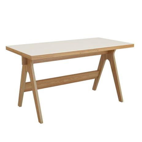 Mesa de Escritório Cavalete TC225 Dalla Costa Freijó/Offwhite Menor preço em Mesa de Escritório Cavalete TC225 Dalla Costa Freijó/Offwhite