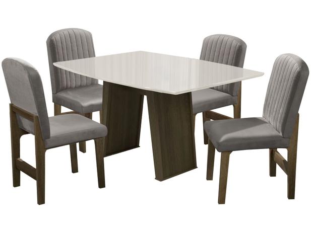 Mesa de Jantar 4 Cadeiras Retangular - Dobuê Movelaria Atenas