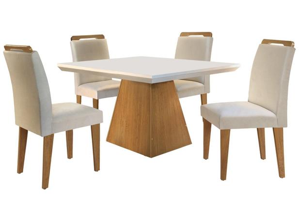 Mesa de Jantar 4 Cadeiras Retangular Rufato - Luna Athenas