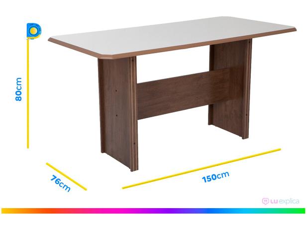 Mesa de Jantar 6 Cadeiras 6 Lugares Retangular - Indekes Cristal