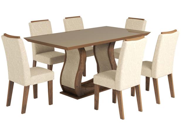 Mesa de Jantar 6 Cadeiras 6 Lugares Retangular - Tampo de Vidro Viero Móveis Valência é boa?