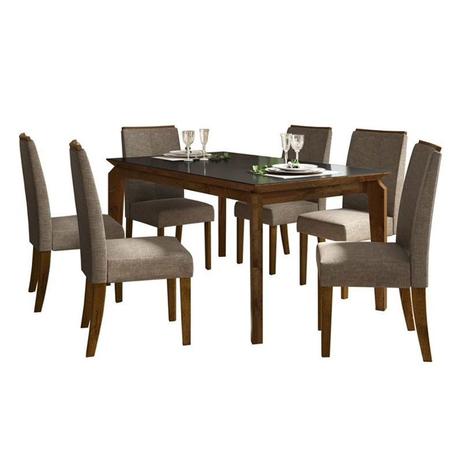 Mesa de Jantar 6 Cadeiras Rouge Rustico Malbec Preto Dj Móveis é boa?