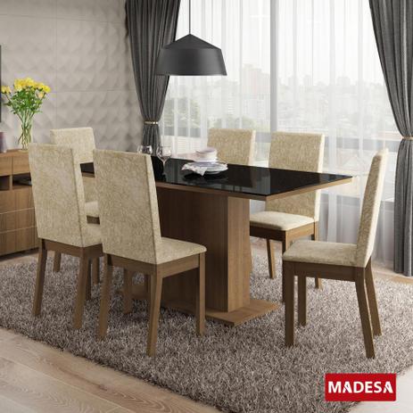 Menor preço em Mesa de Jantar 6 Lugares Brenda Rustic/Imperial - Madesa