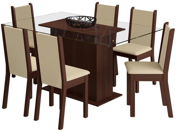 Mesa de Jantar com 6 Cadeiras Retangular - Tampo de Vidro Madesa Aline é boa?